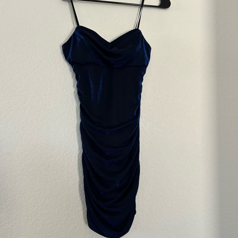 Black and blue sparkle, mini dress